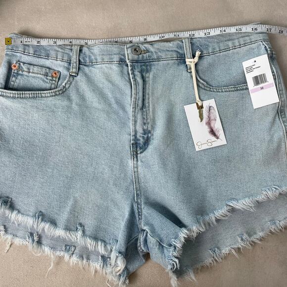 Jessica Simpson NWT Infinite High Waist Short in Skylark Size 32 Cutoff Fringe - Picture 15 of 15